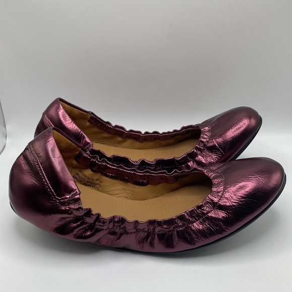 L.L. BEAN FOLDABLE METALLIC BALLET FLATS IN PURPLE SZ WOMEN’S 8.5M - Picture 2 of 8